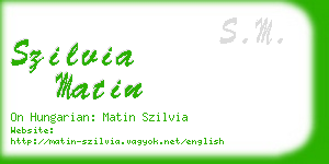 szilvia matin business card